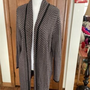Joan Vass Black and Tan Striped Blazer